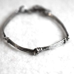 Silpada 925 Israel Sterling Silver Oxidized Love Knot 6" Gently Worn Bracelet